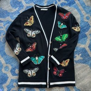 Alice + Olivia Butterfly appliqué cardigan • Small